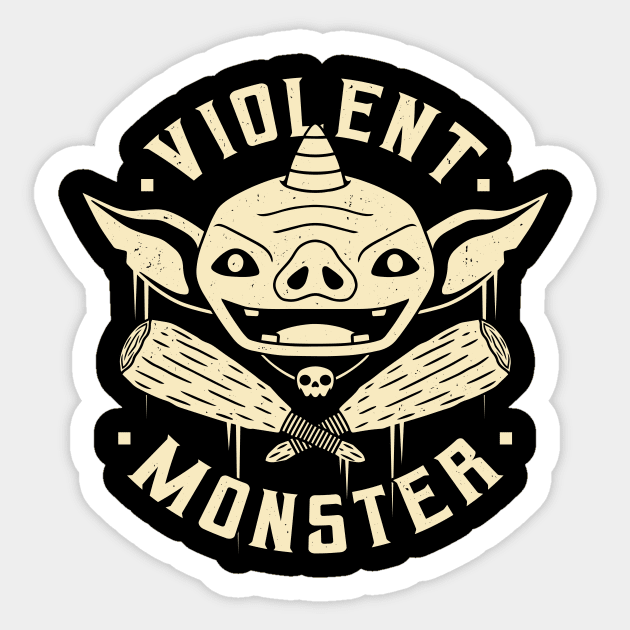 Violent Monster Sticker by Alundrart